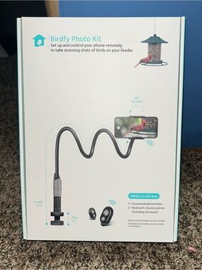 NEW BIRDFY Photo Kit Gooseneck Phone Holder with Bluetooth Remote - Black